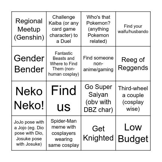 SMASH Bingo Card