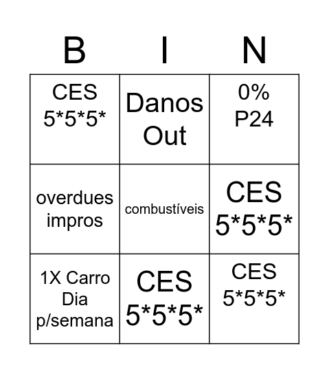Gleysson Leitão Bingo Card