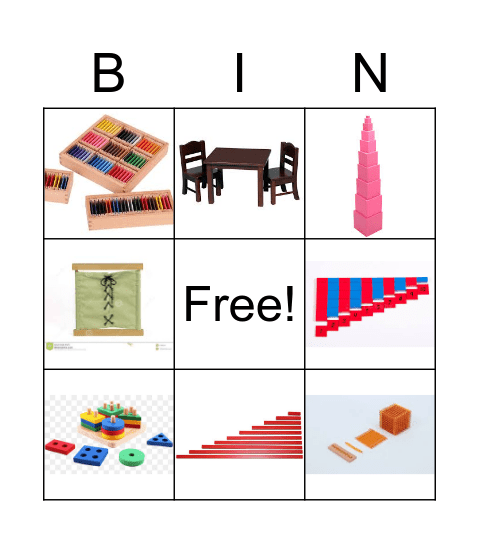 Montessori Bingo Card