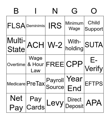 Fire Up Your Payroll Knowledge Bingo Card