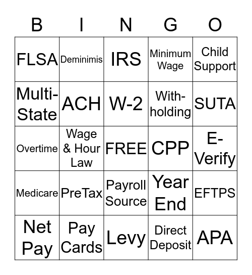Fire Up Your Payroll Knowledge Bingo Card