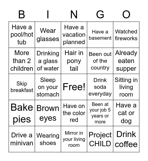 Business BINGO Card