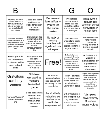 Twilight predictions Bingo Card