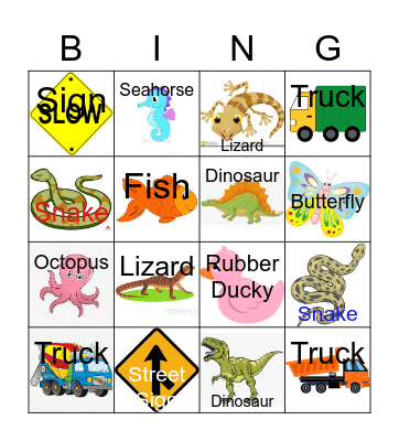 Sand Dig Bingo Card