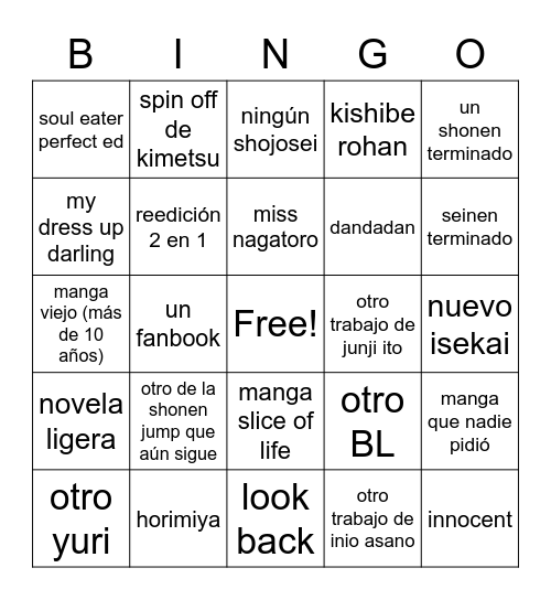 BINGO panini anuncios Bingo Card