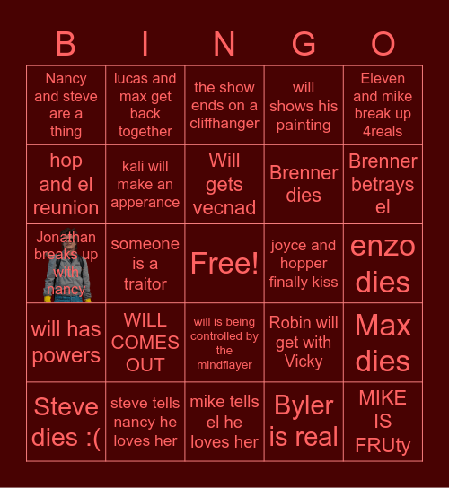 STRANGER THINGS Volume 2 Bingo Card