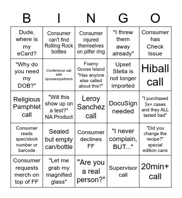 PQ Bingo Card