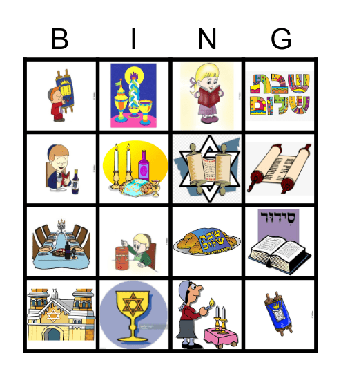 Shabbat Bingo Card