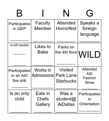 Fun Committee Games! Bingo Card