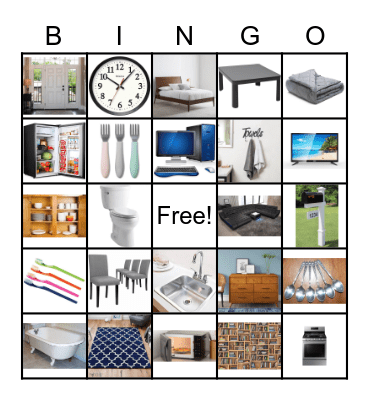 Household Items Bingo Card