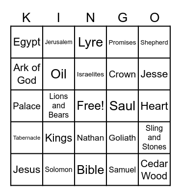 Kingo! Bingo Card