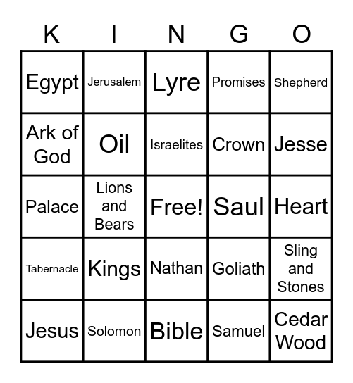 Kingo! Bingo Card