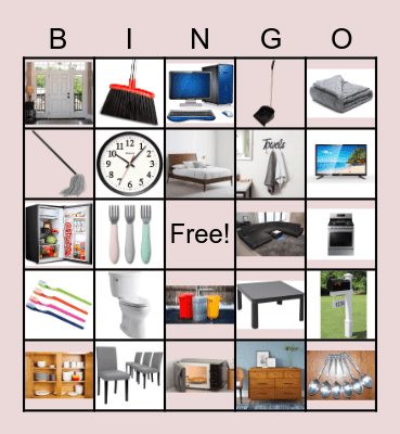 Household Items Bingo Card