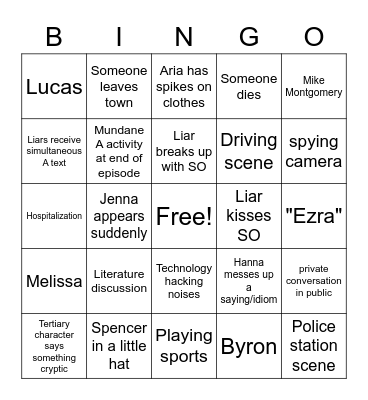 PLL Bingo Card
