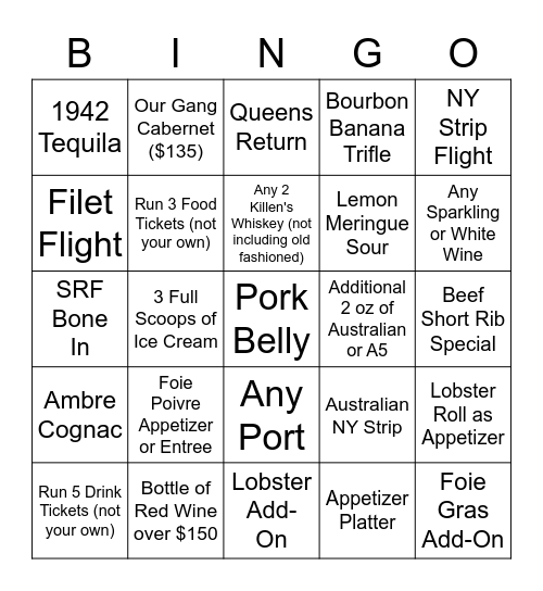 KEEP YOUR RECEIPTS Bingo Card