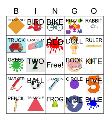 KIDS 1 Bingo Card