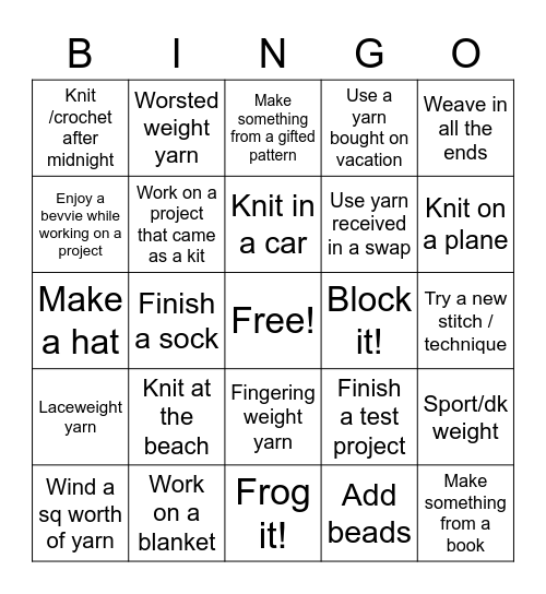 KYS July 2022 Bingo Card