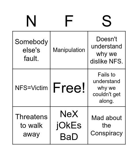 Subaru Bingo Card