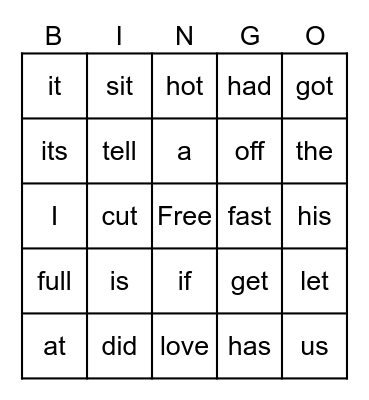 Sight words   Units  8 - 13 Bingo Card