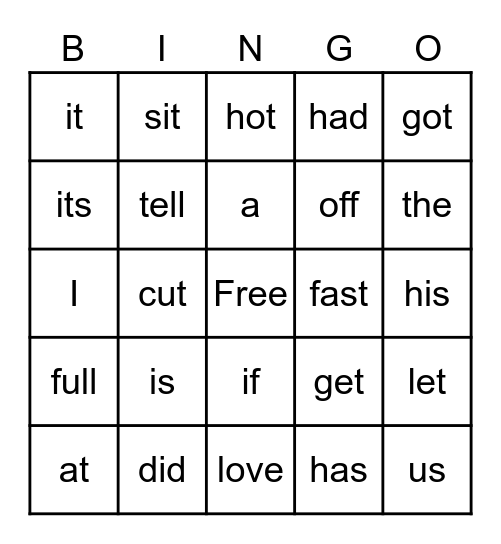 Sight words   Units  8 - 13 Bingo Card