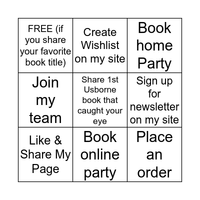 Books & More Bingo Card