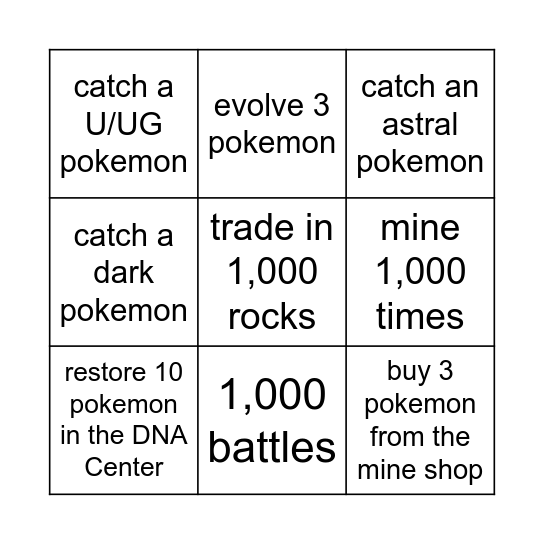 Easy Bingo Card