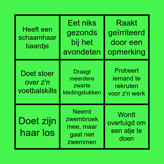 Merlijn bingo Card