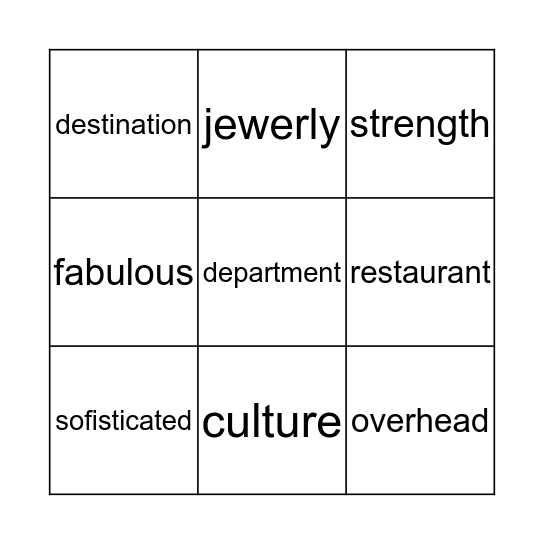 Main Street Bath Bingo Card