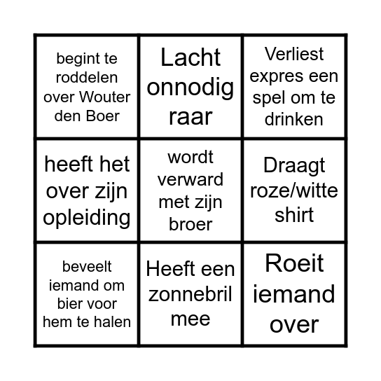 Tijmen Bingo Card