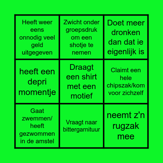 Luuk bingo Card