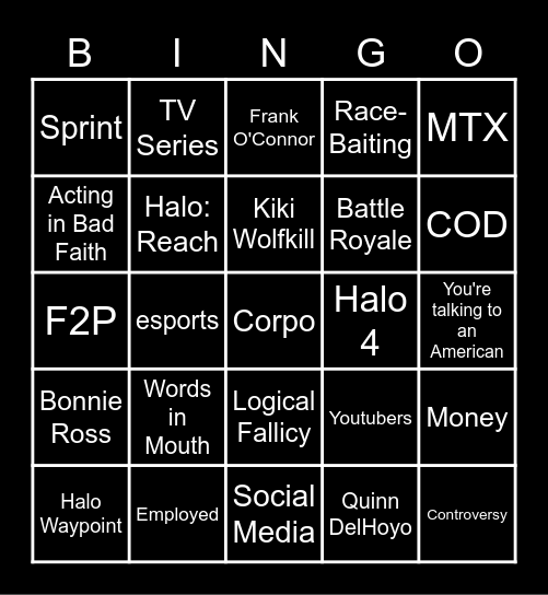 Halo Bingo Card