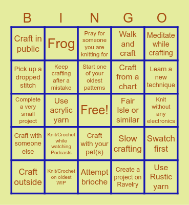 Tag Your WIPs July 2022 Bingo Card