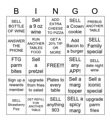 SERVER BINGO Card