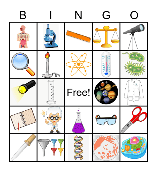 Science Tools Bingo Card