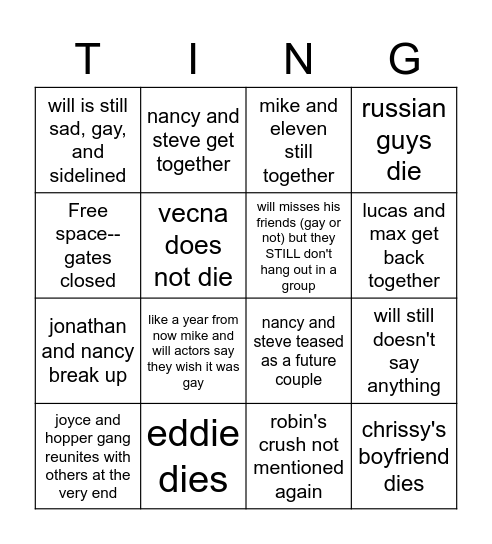 susser things s4 finale Bingo Card