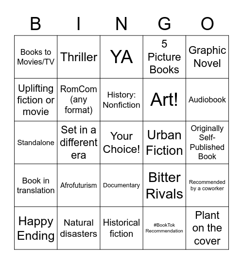 2022 READ, WATCH, LISTEN CHALLENGE Bingo Card