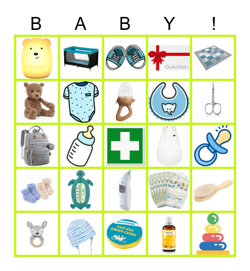 Baby Party Bingo! Bingo Card