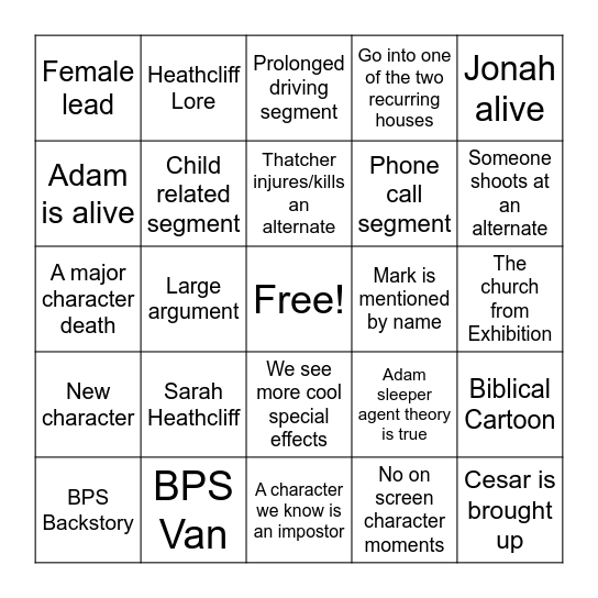 Mandela Vol/Season 4 Bingo Card