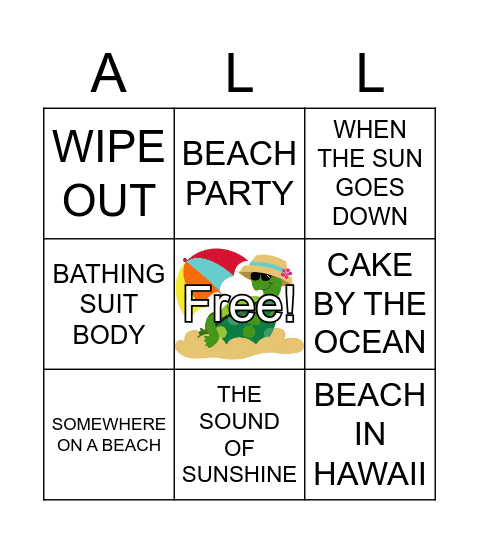 Life's A Beach Bingo Card
