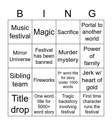 Event 3 Bingo Card