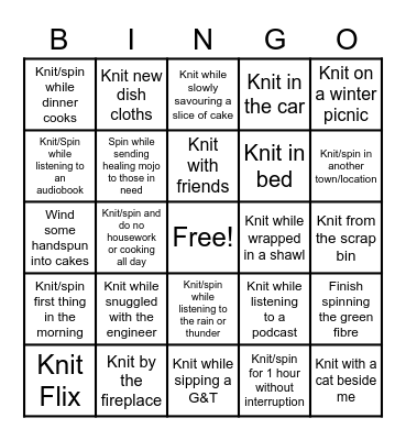 Yarn-Artz’s KYS Bingo Card