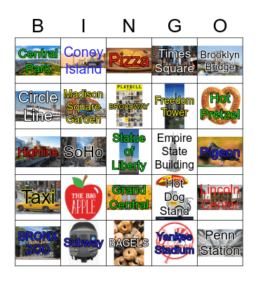 NEW YORK CITY BINGO Card