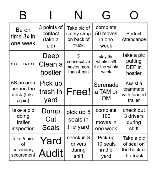 TOM TEAM BINGO Card