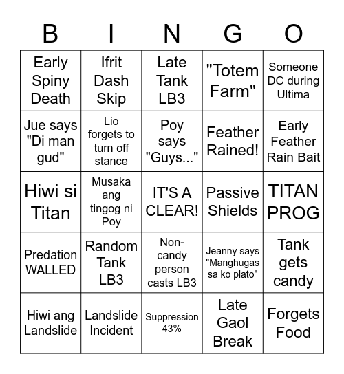 Tuslob Buwa UWU Bingo Card