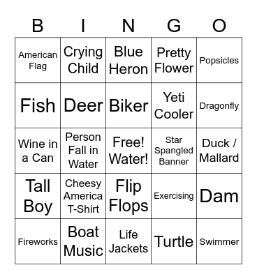 Shiplortin July 4th, 2022 BOAT BINGO Card