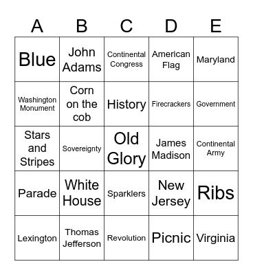 INDEPENDENCE DAY 2023 Bingo Card