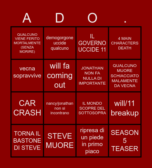 ST4 - FINAL EP Bingo Card