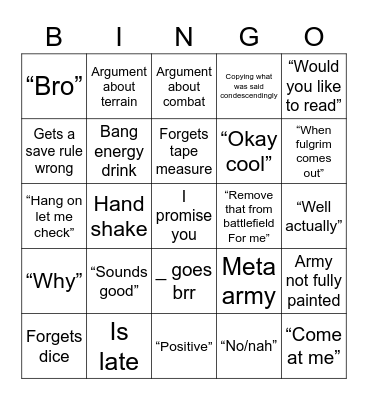 Keith BINGO Card