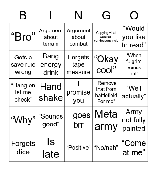 Keith BINGO Card