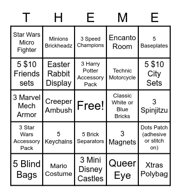 Sell-This-Theme Bingo Card